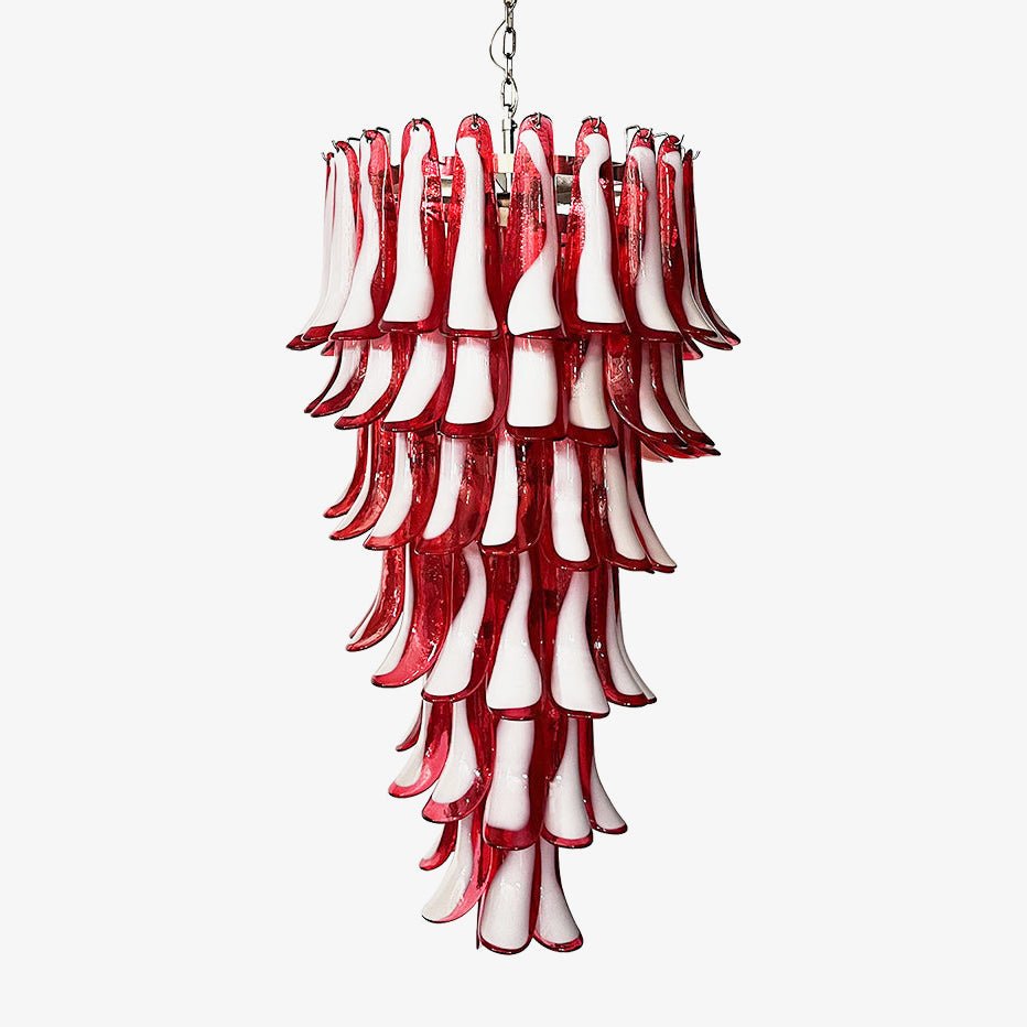 Murano Red Petals Spiral Chandelier - YIOSI