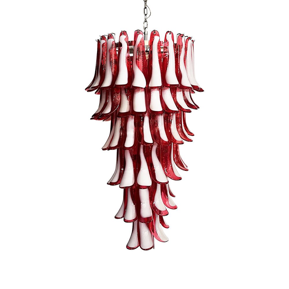 Murano Red Petals Spiral Chandelier - YIOSI