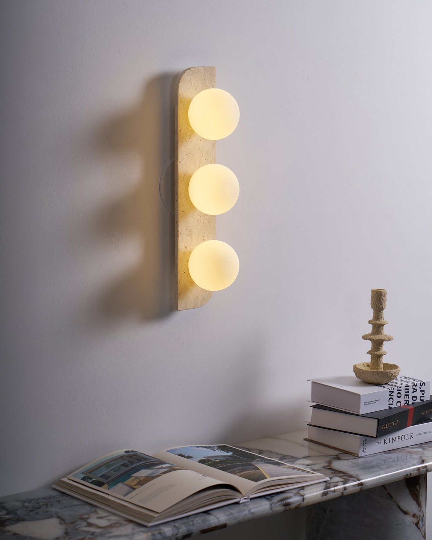 Elysian Travertine Plug - in Wall Light - YIOSI