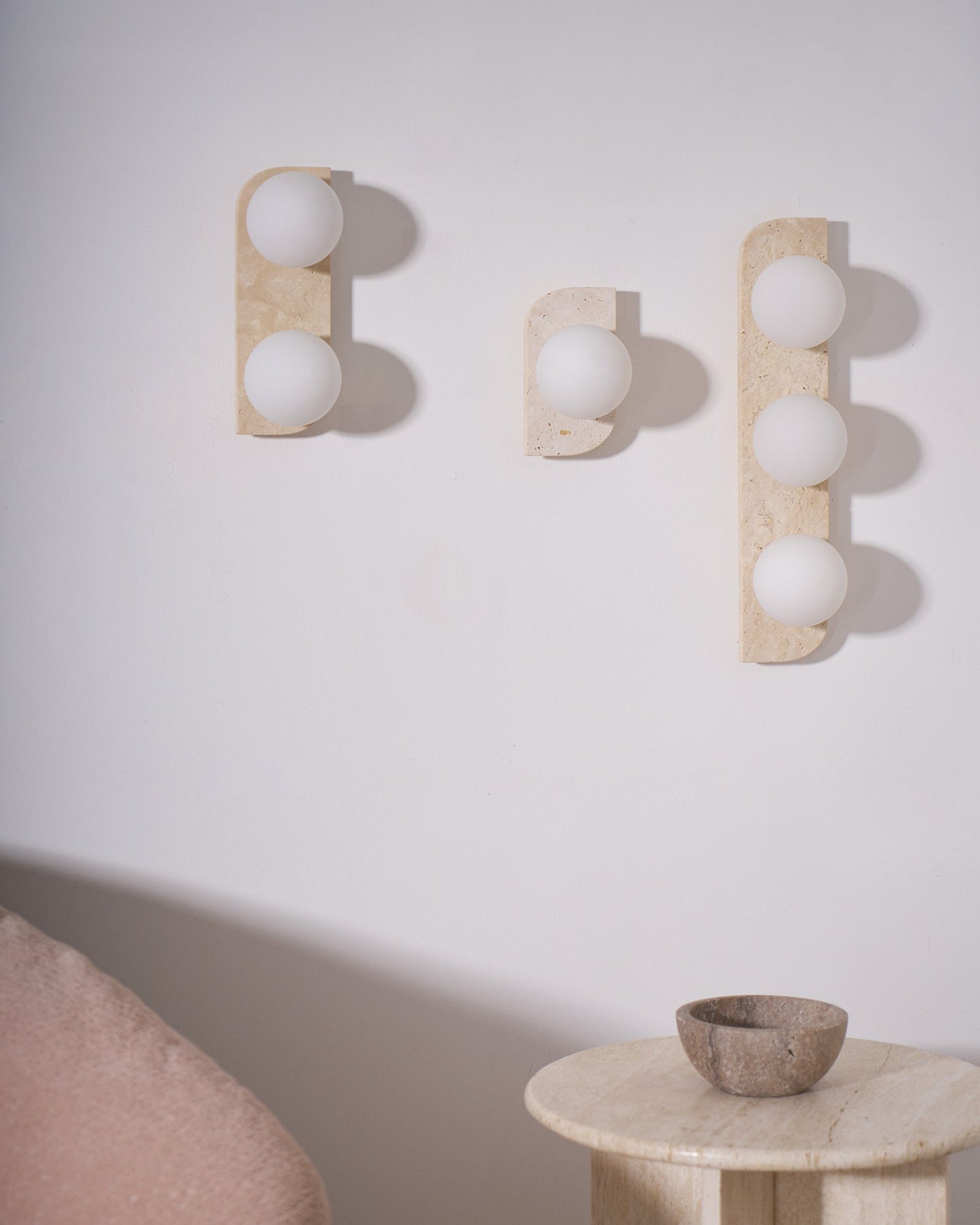 Elysian Travertine Plug - in Wall Light - YIOSI