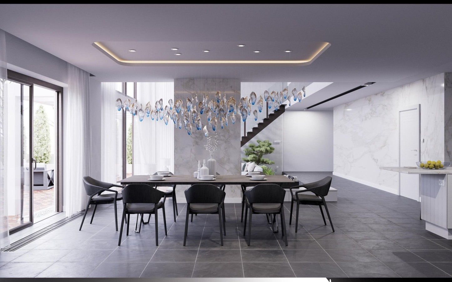 Ocean Drift Blown Glass Customize Chandelier - YIOSI