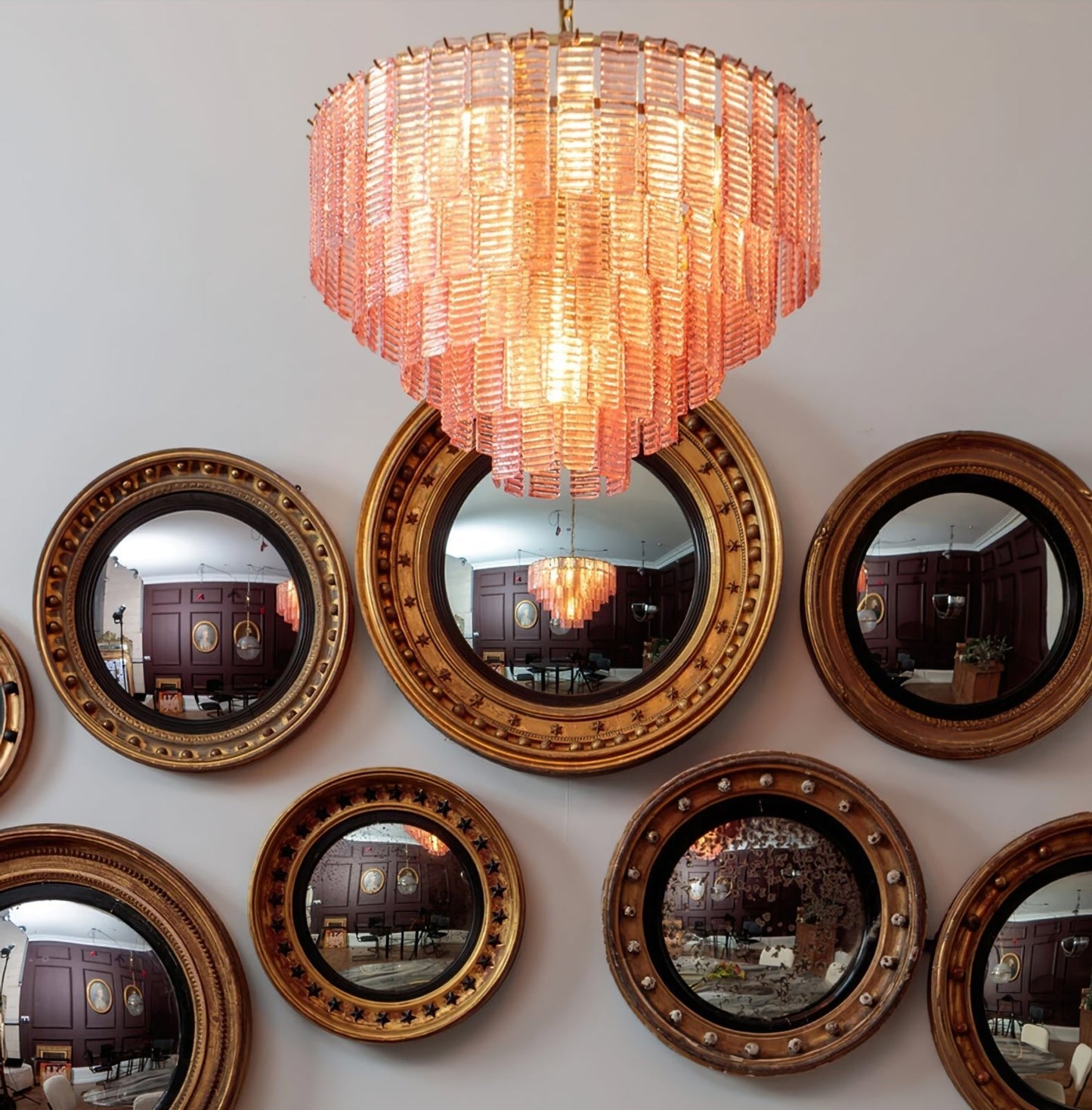 Opalora Pink Murano Chandelier - YIOSI