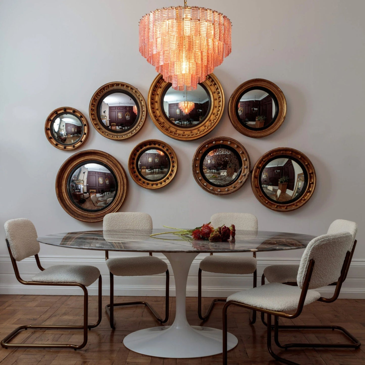 Opalora Pink Murano Chandelier - YIOSI