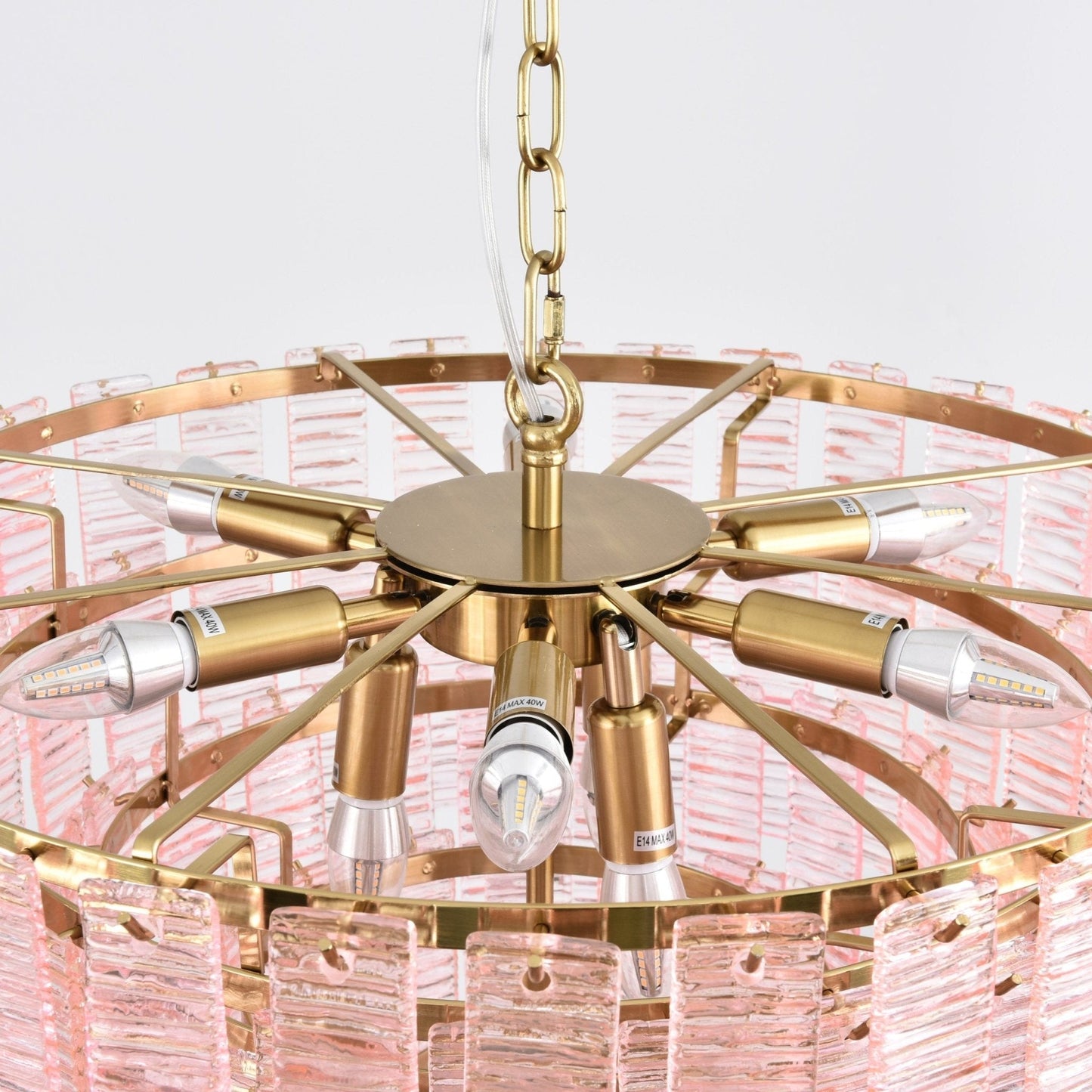 Opalora Pink Murano Chandelier - YIOSI