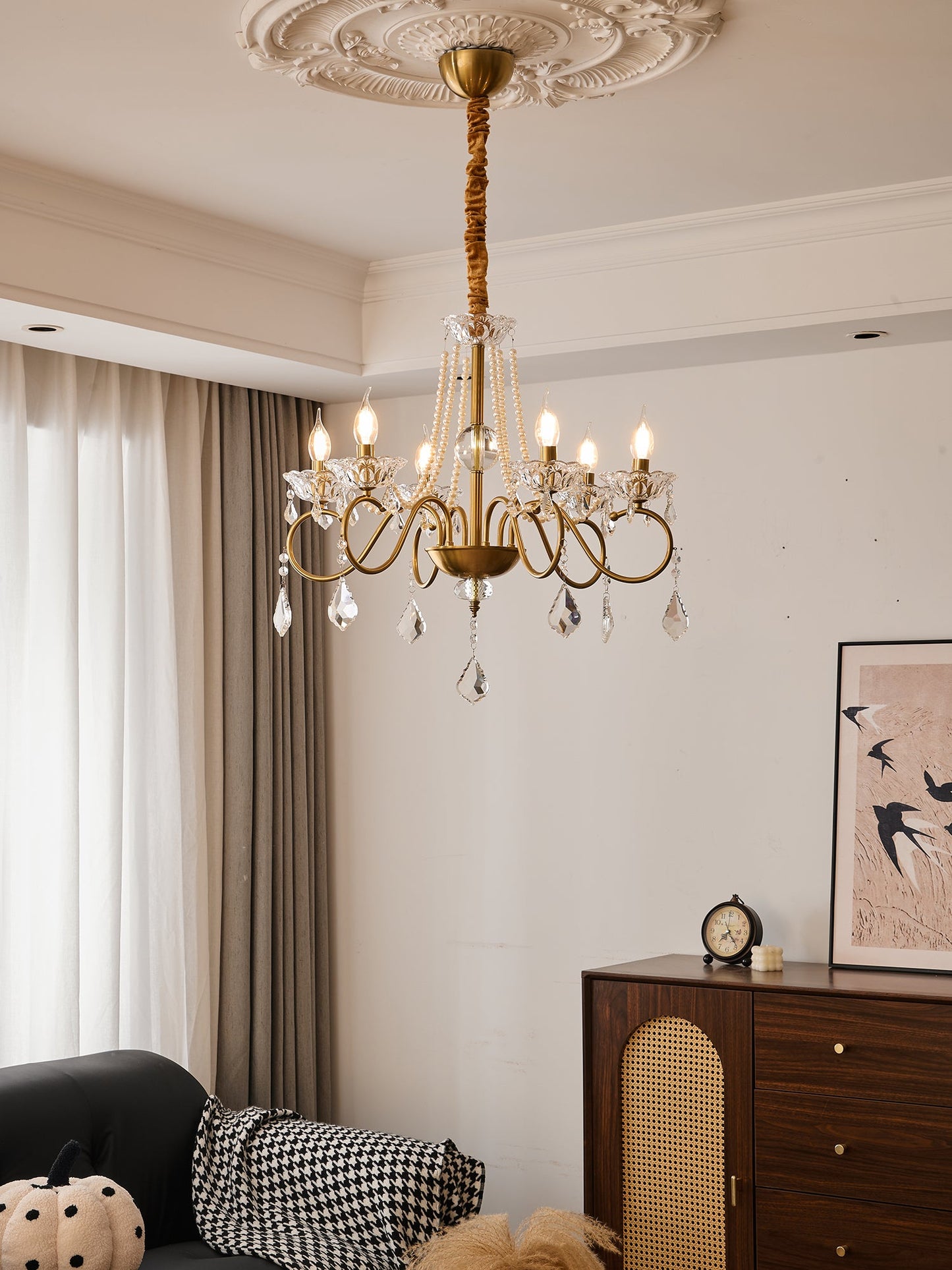 Opulent Pearl Crystal Chandelier - YIOSI