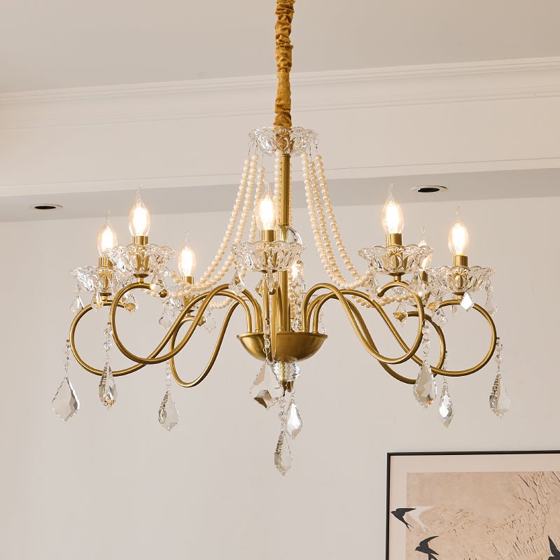 Opulent Pearl Crystal Chandelier - YIOSI