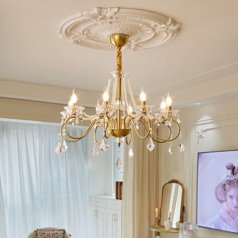 Opulent Pearl Crystal Chandelier - YIOSI