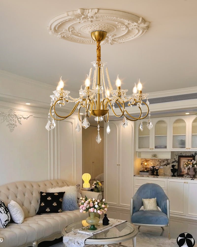 Opulent Pearl Crystal Chandelier - YIOSI