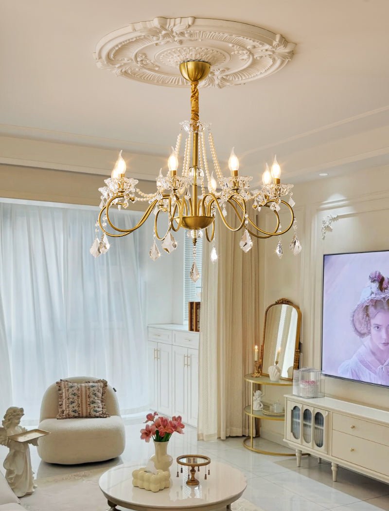 Opulent Pearl Crystal Chandelier - YIOSI
