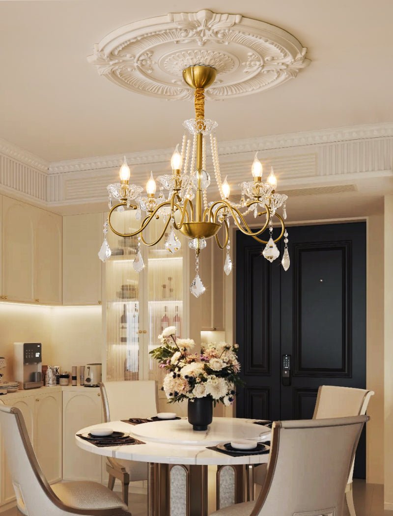 Opulent Pearl Crystal Chandelier - YIOSI