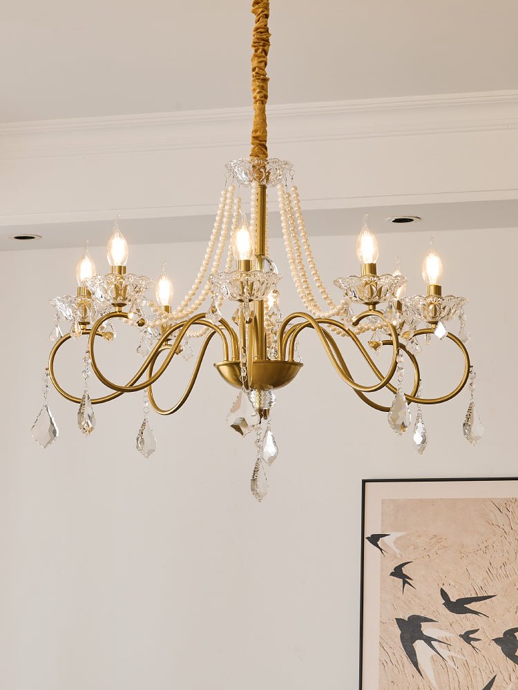 Opulent Pearl Crystal Chandelier - YIOSI