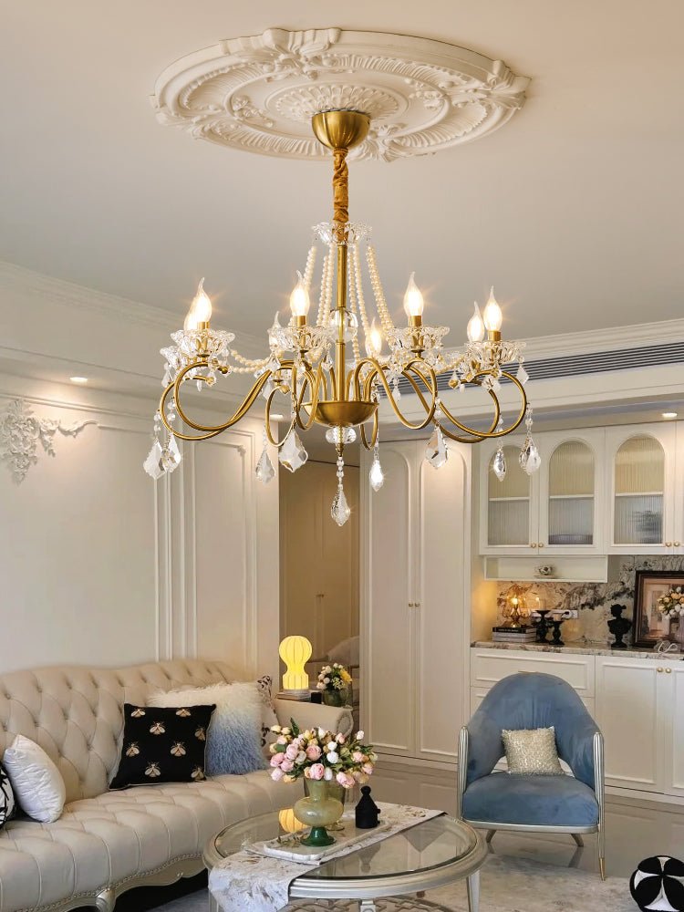 Opulent Pearl Crystal Chandelier - YIOSI
