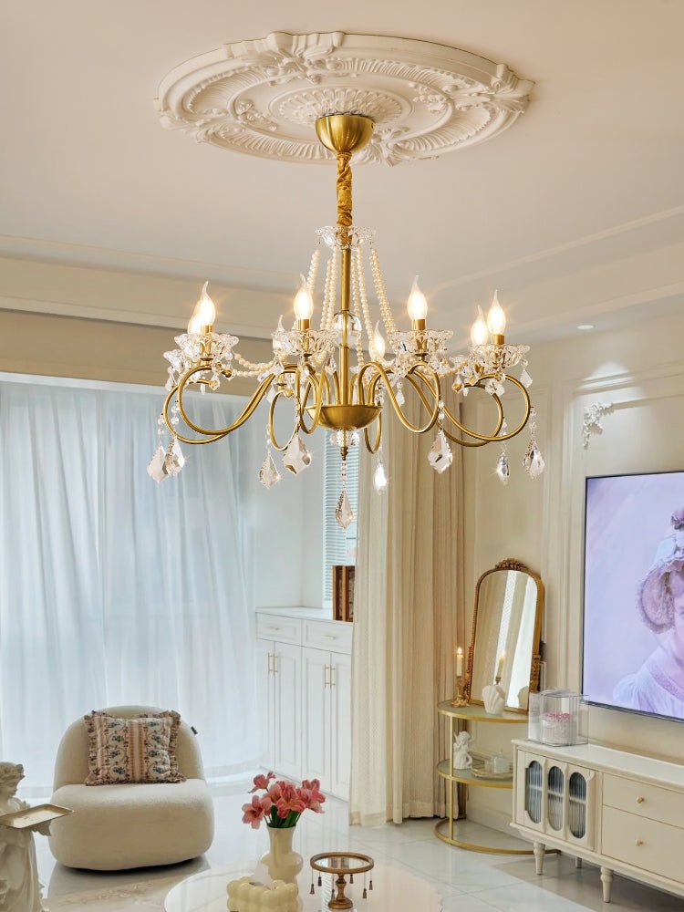 Opulent Pearl Crystal Chandelier - YIOSI