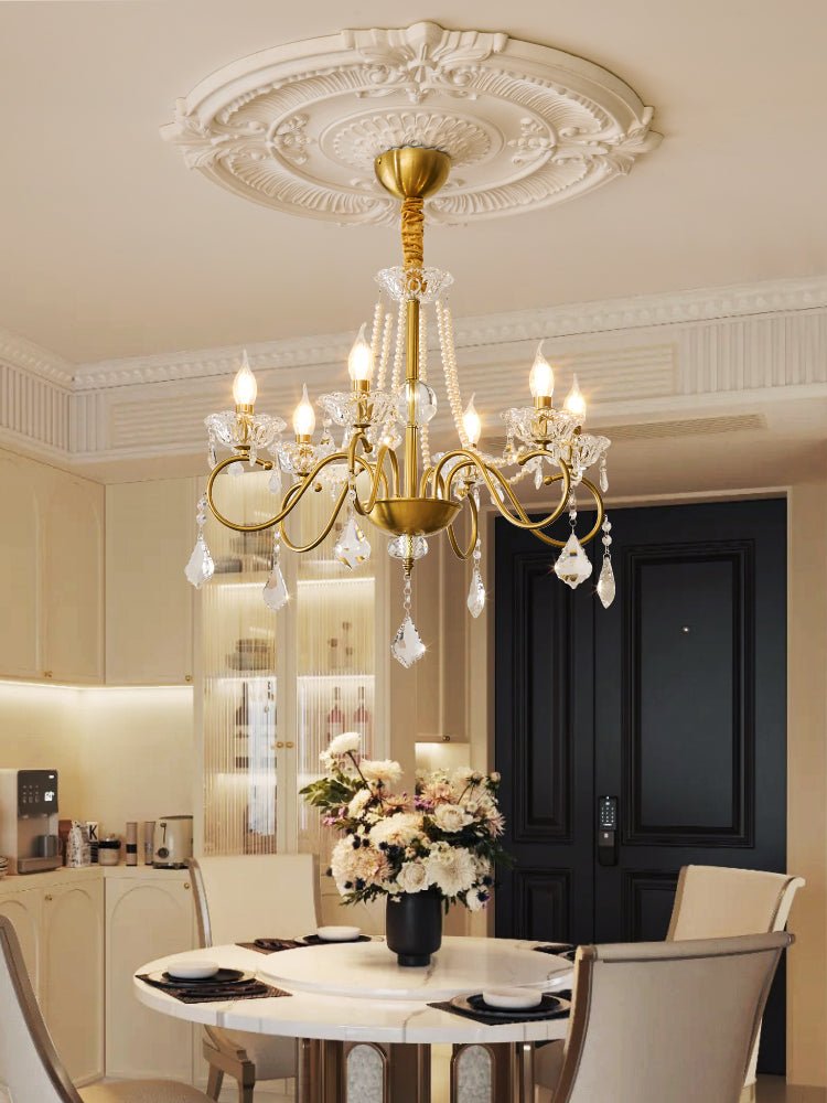 Opulent Pearl Crystal Chandelier - YIOSI