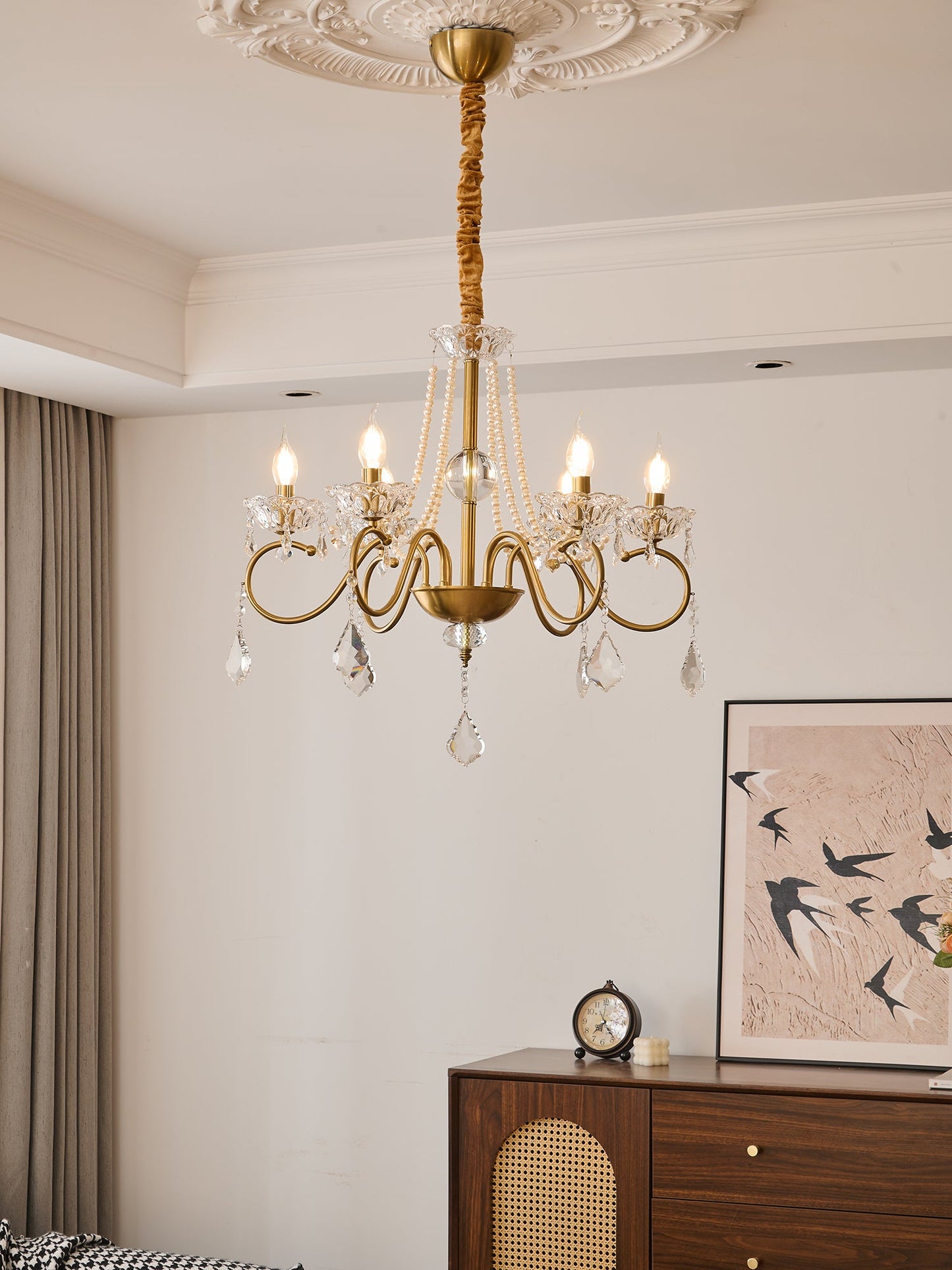 Opulent Pearl Crystal Chandelier - YIOSI