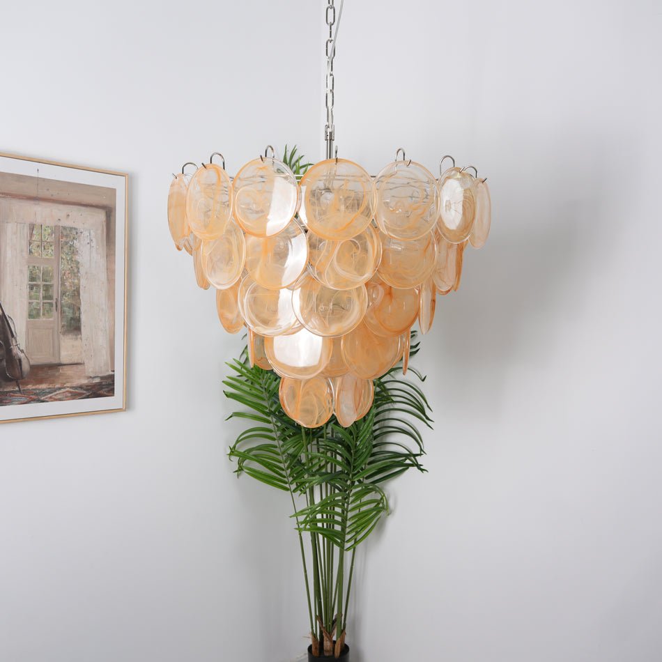 Orange Murano Disc Chandelier - YIOSI