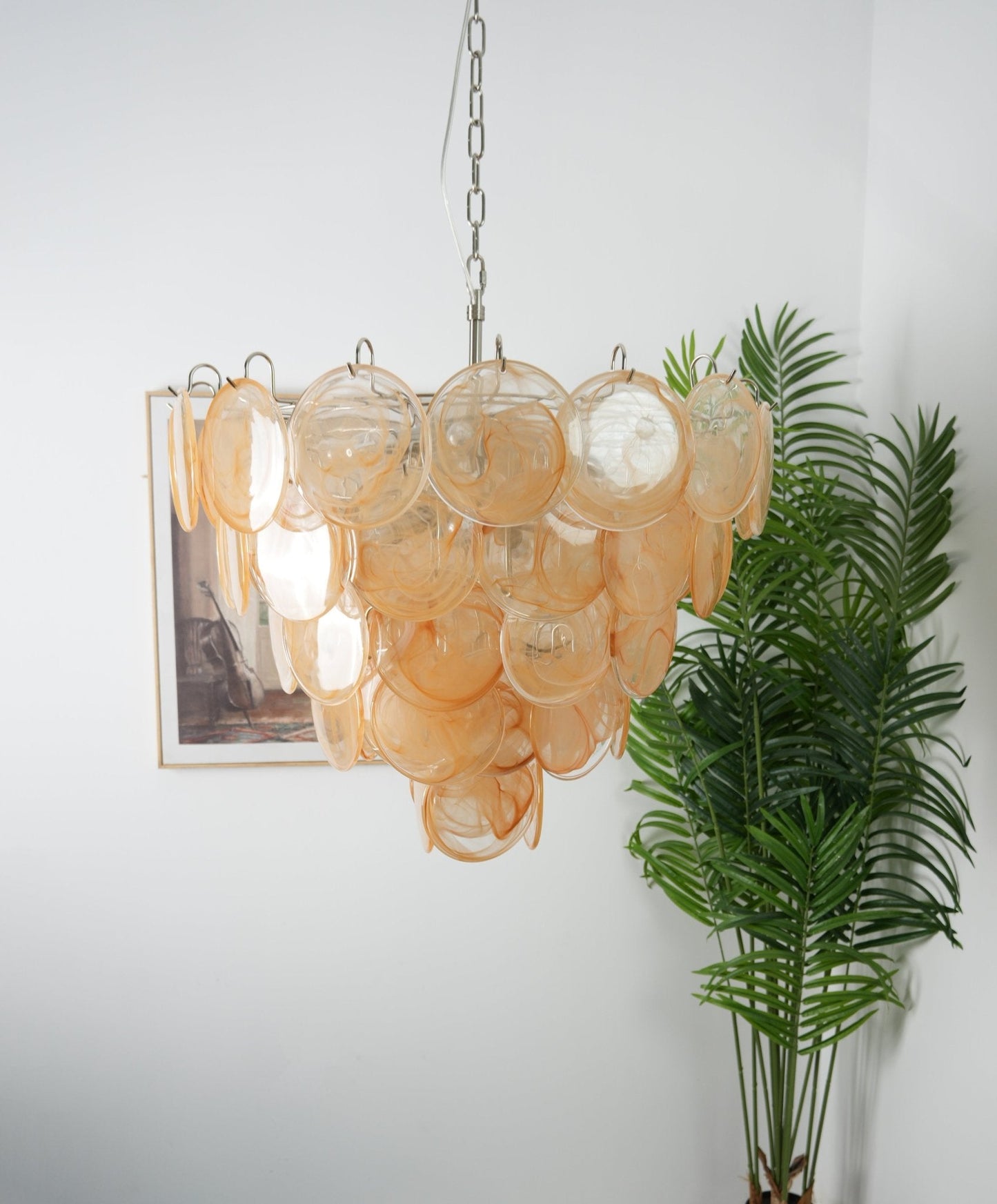 Orange Murano Disc Chandelier - YIOSI