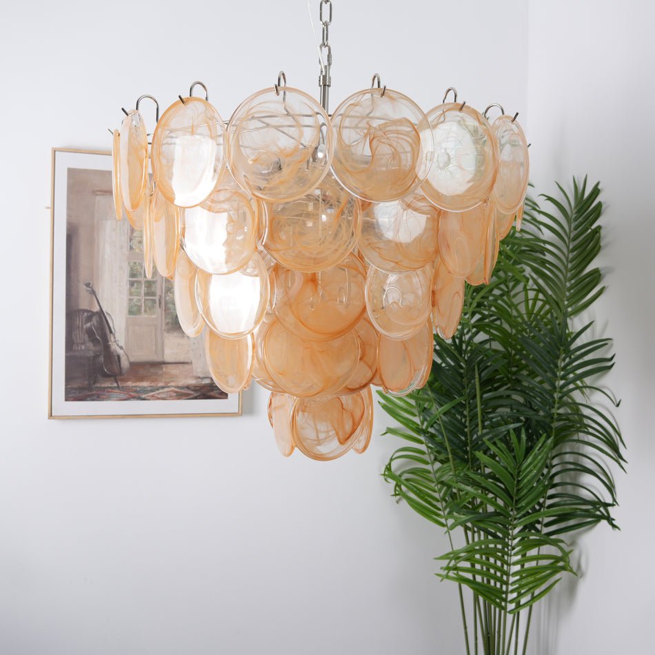 Orange Murano Disc Chandelier - YIOSI