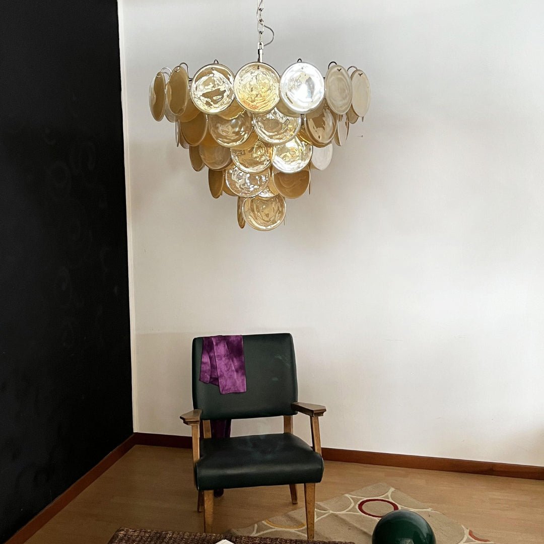 Orange Murano Disc Chandelier - YIOSI