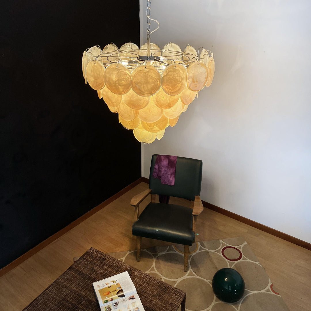 Orange Murano Disc Chandelier - YIOSI