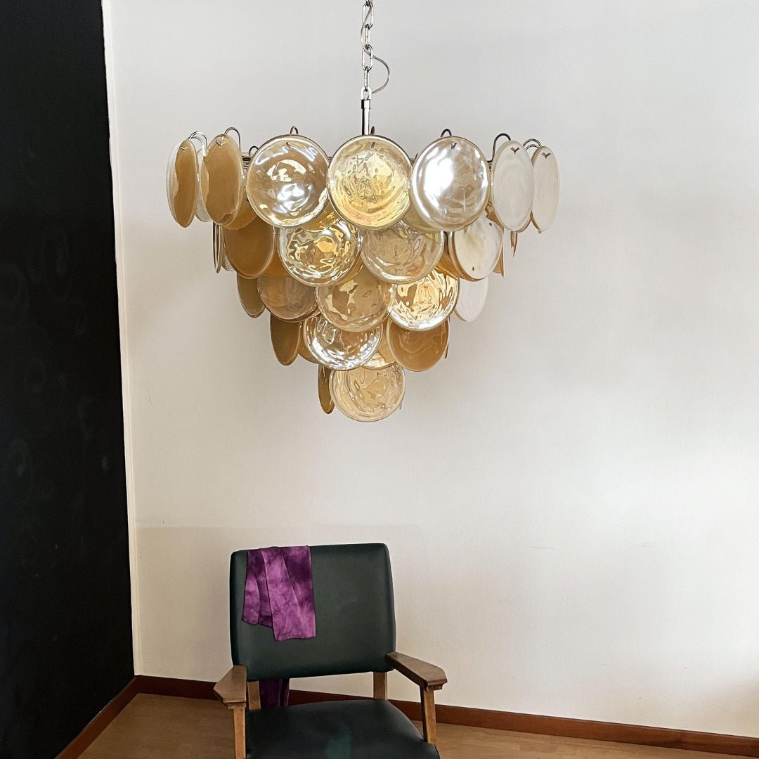 Orange Murano Disc Chandelier - YIOSI
