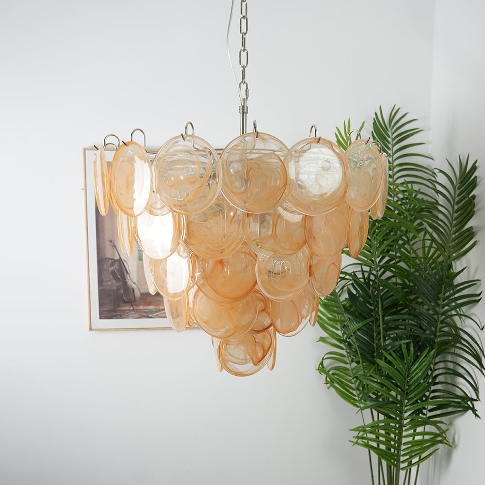 Orange Murano Disc Chandelier - YIOSI