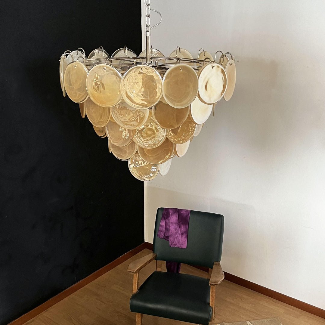 Orange Murano Disc Chandelier - YIOSI