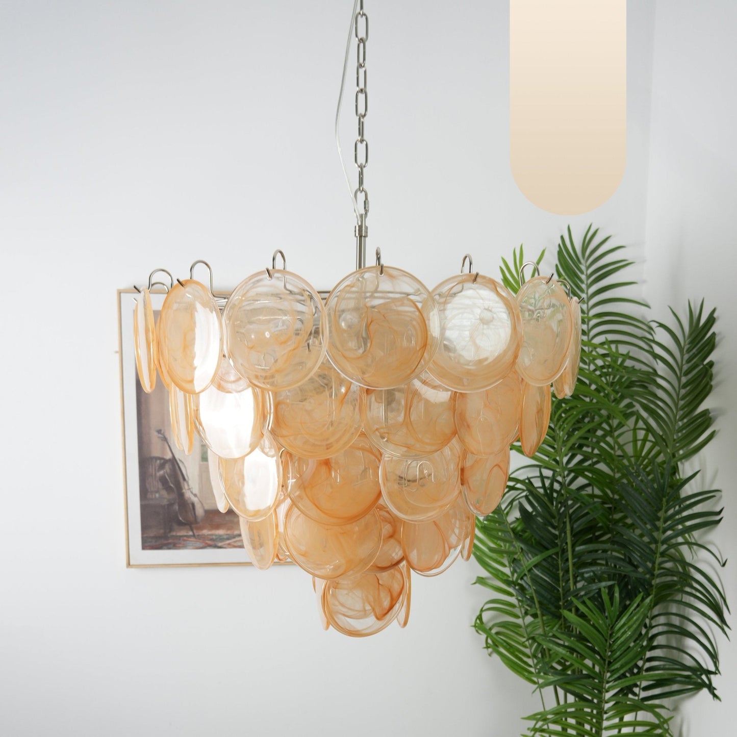 Orange Murano Disc Chandelier - YIOSI