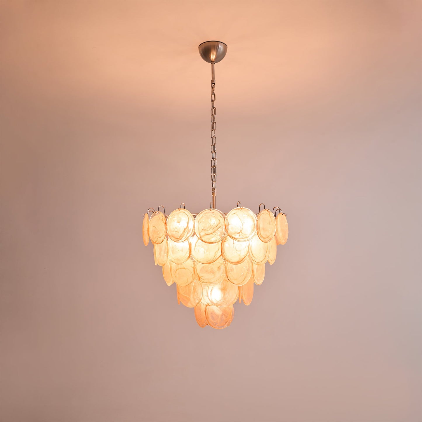 Orange Murano Disc Chandelier - YIOSI
