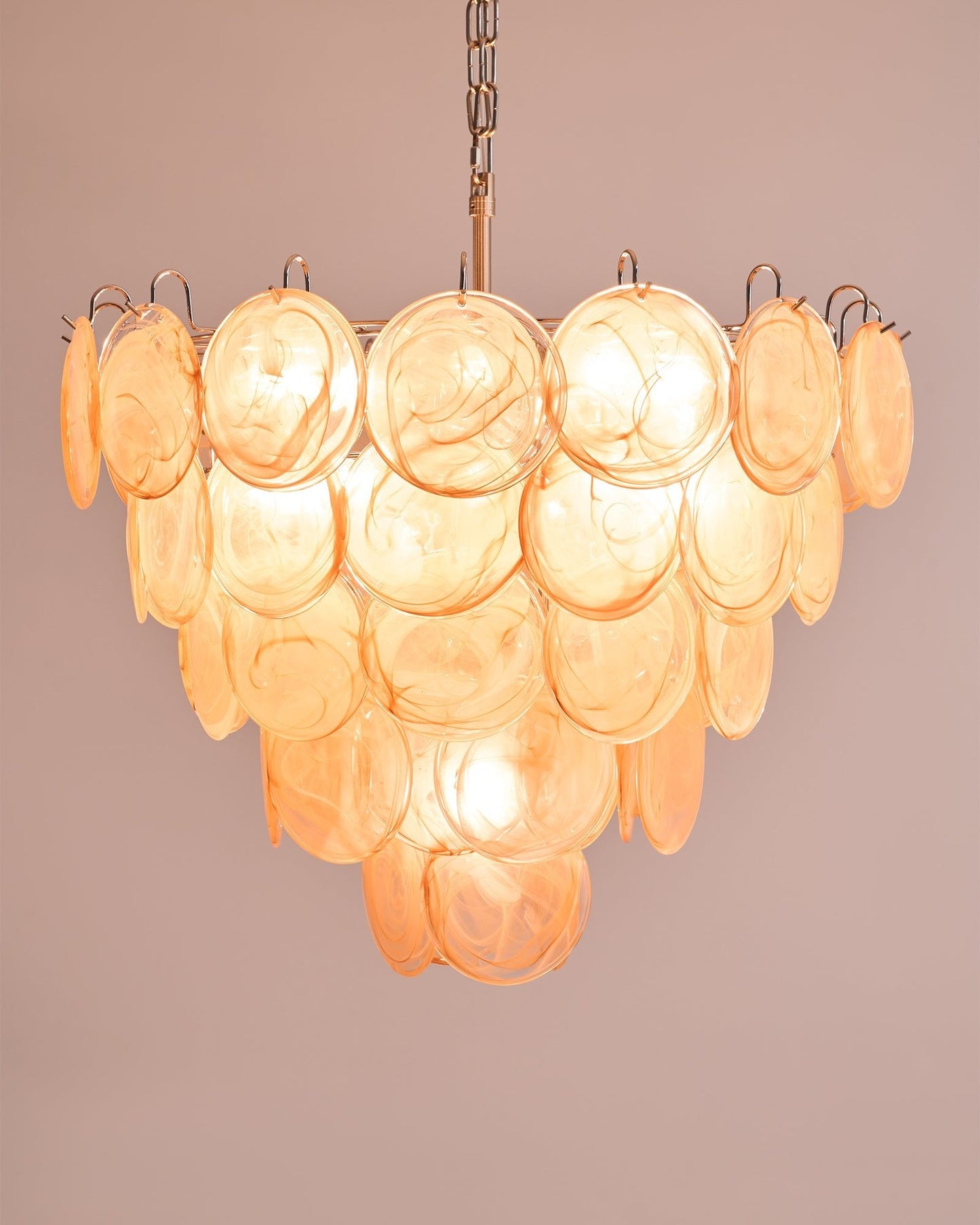 Orange Murano Disc Chandelier - YIOSI