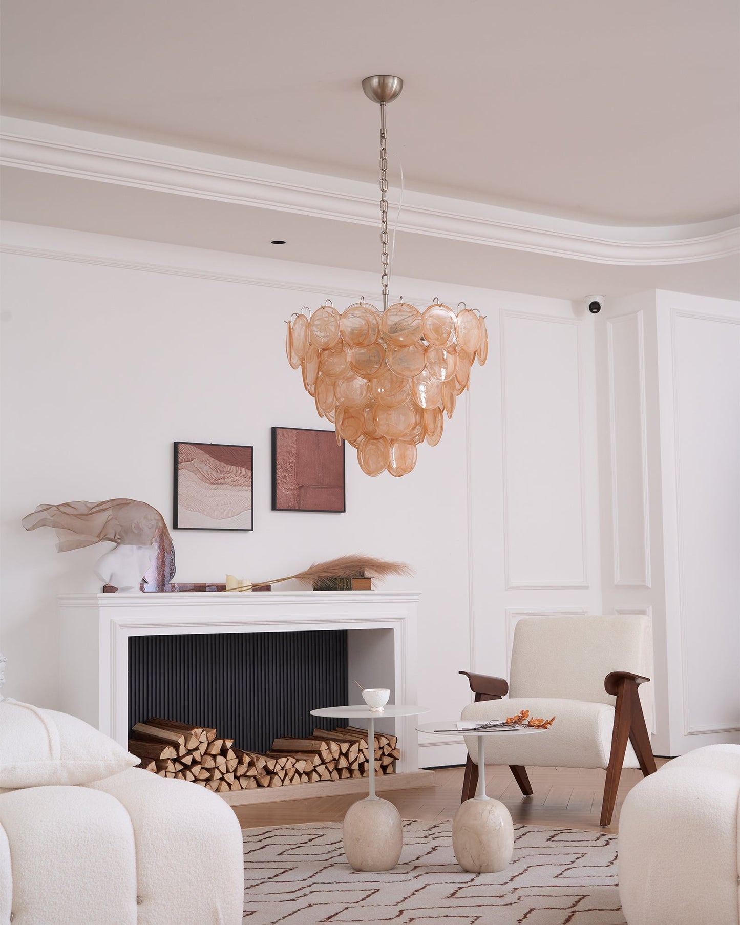 Orange Murano Disc Chandelier - YIOSI