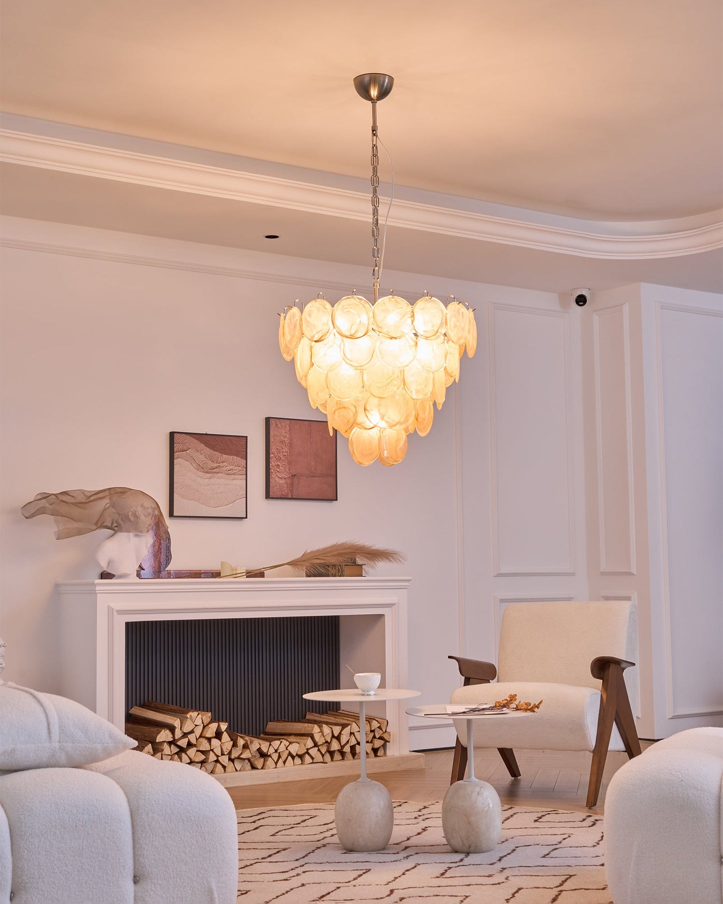 Orange Murano Disc Chandelier - YIOSI