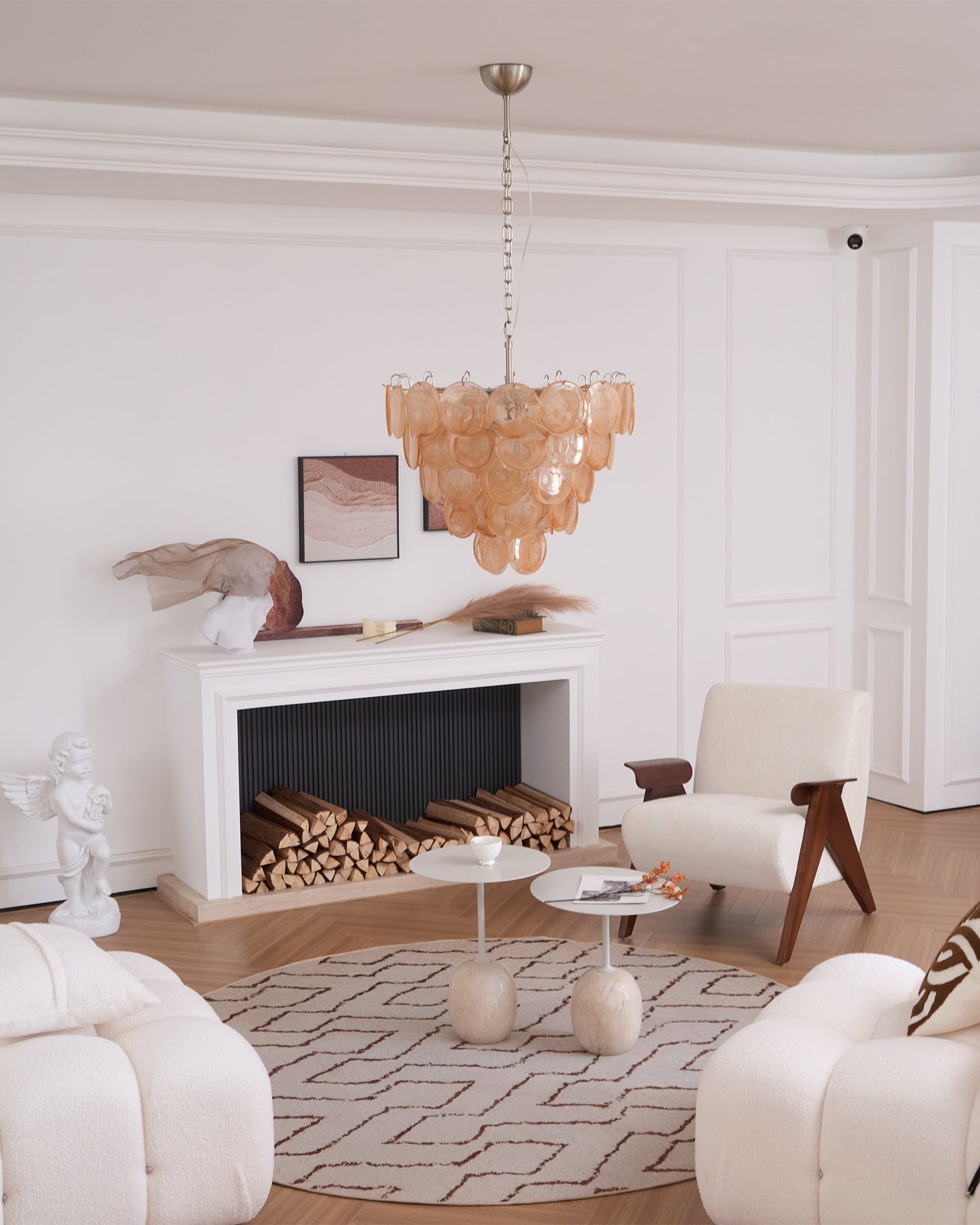 Orange Murano Disc Chandelier - YIOSI