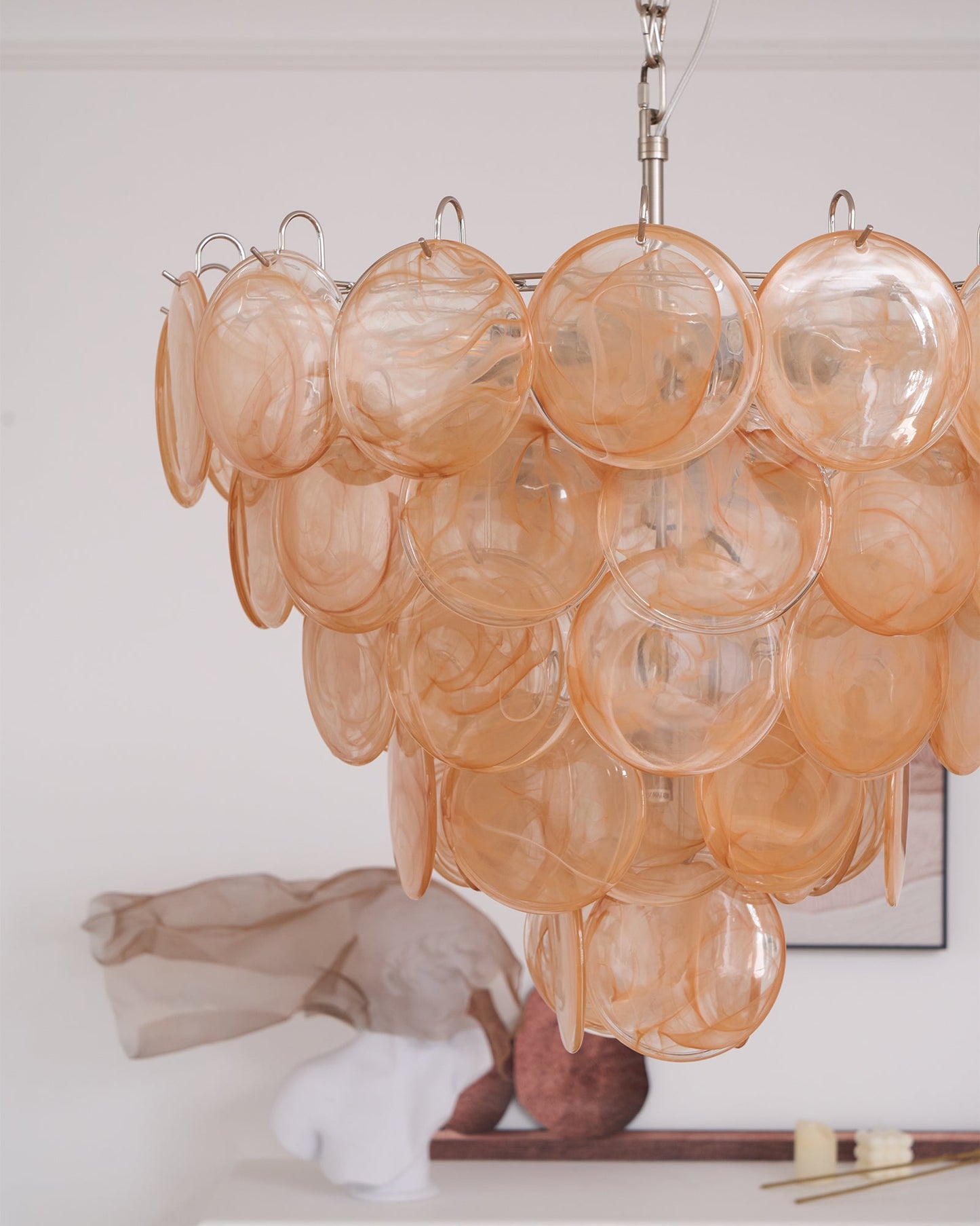 Orange Murano Disc Chandelier - YIOSI