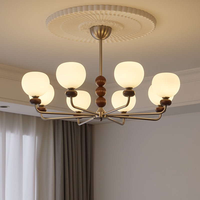 Orb Walnut Chandelier - YIOSI