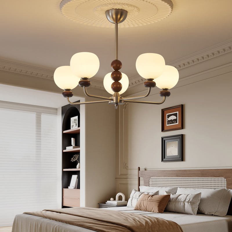 Orb Walnut Chandelier - YIOSI