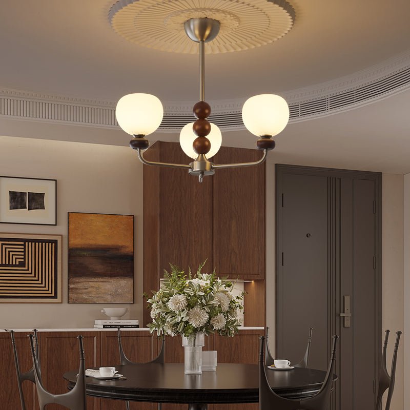 Orb Walnut Chandelier - YIOSI