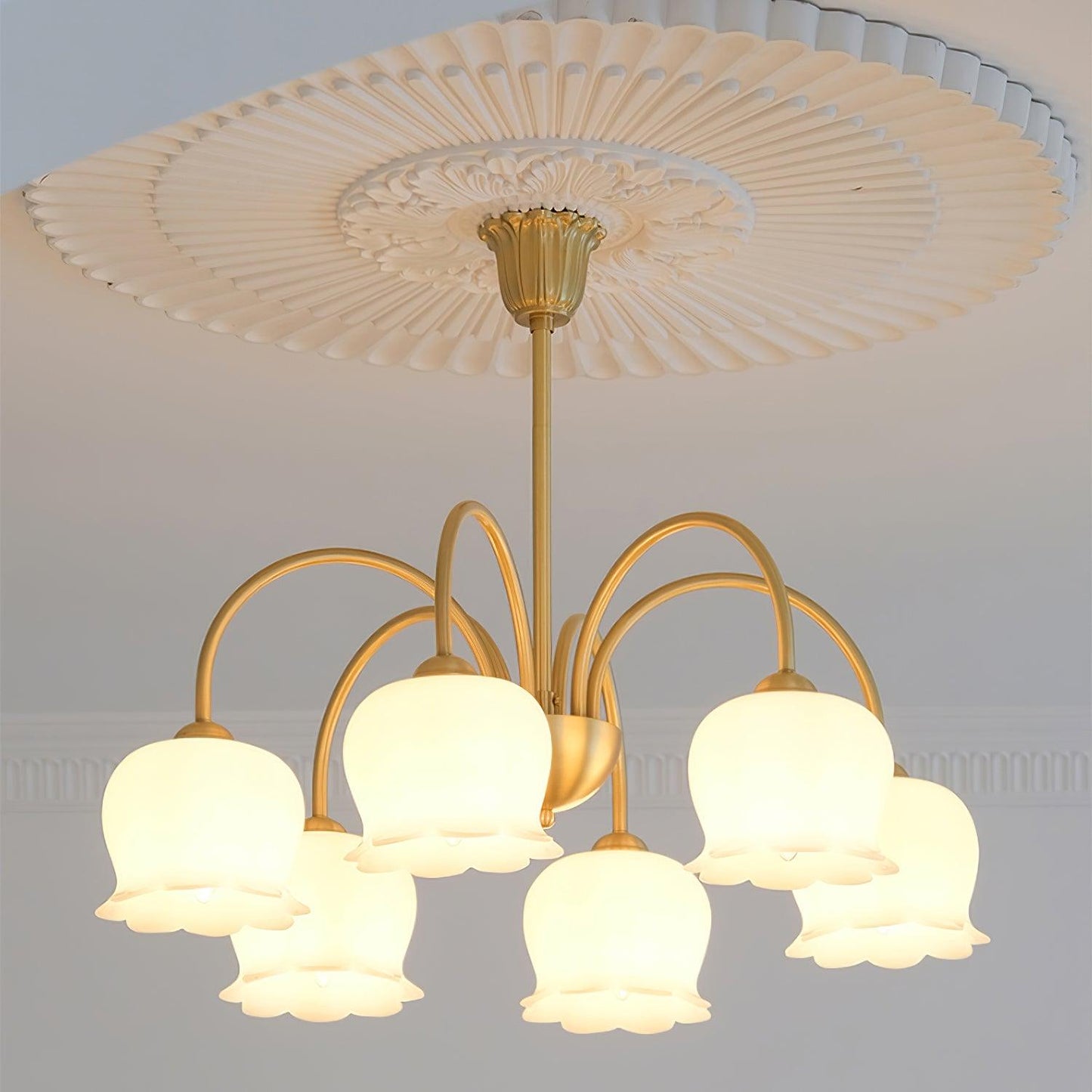 Orchids Brass Chandelier - YIOSI