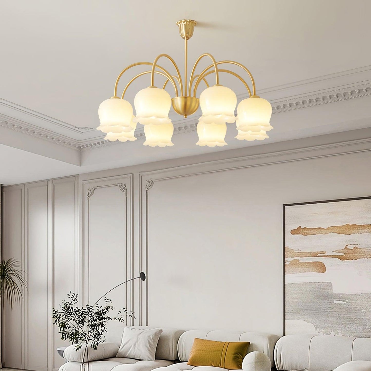 Orchids Brass Chandelier - YIOSI