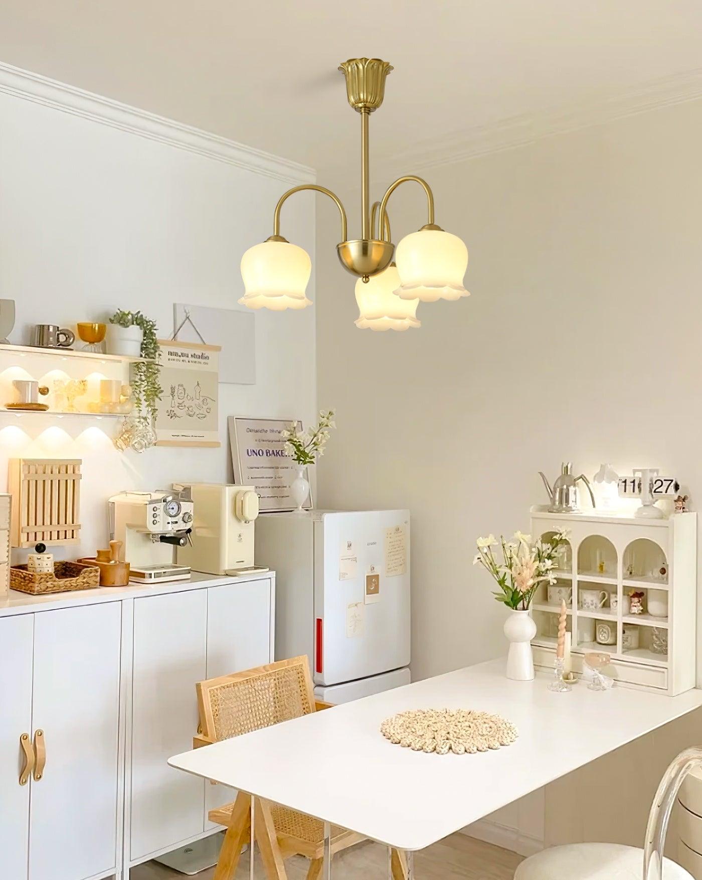 Orchids Brass Chandelier - YIOSI