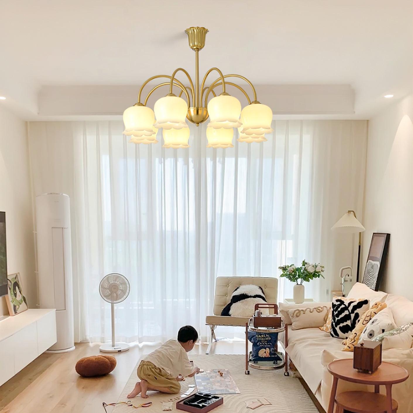 Orchids Brass Chandelier - YIOSI