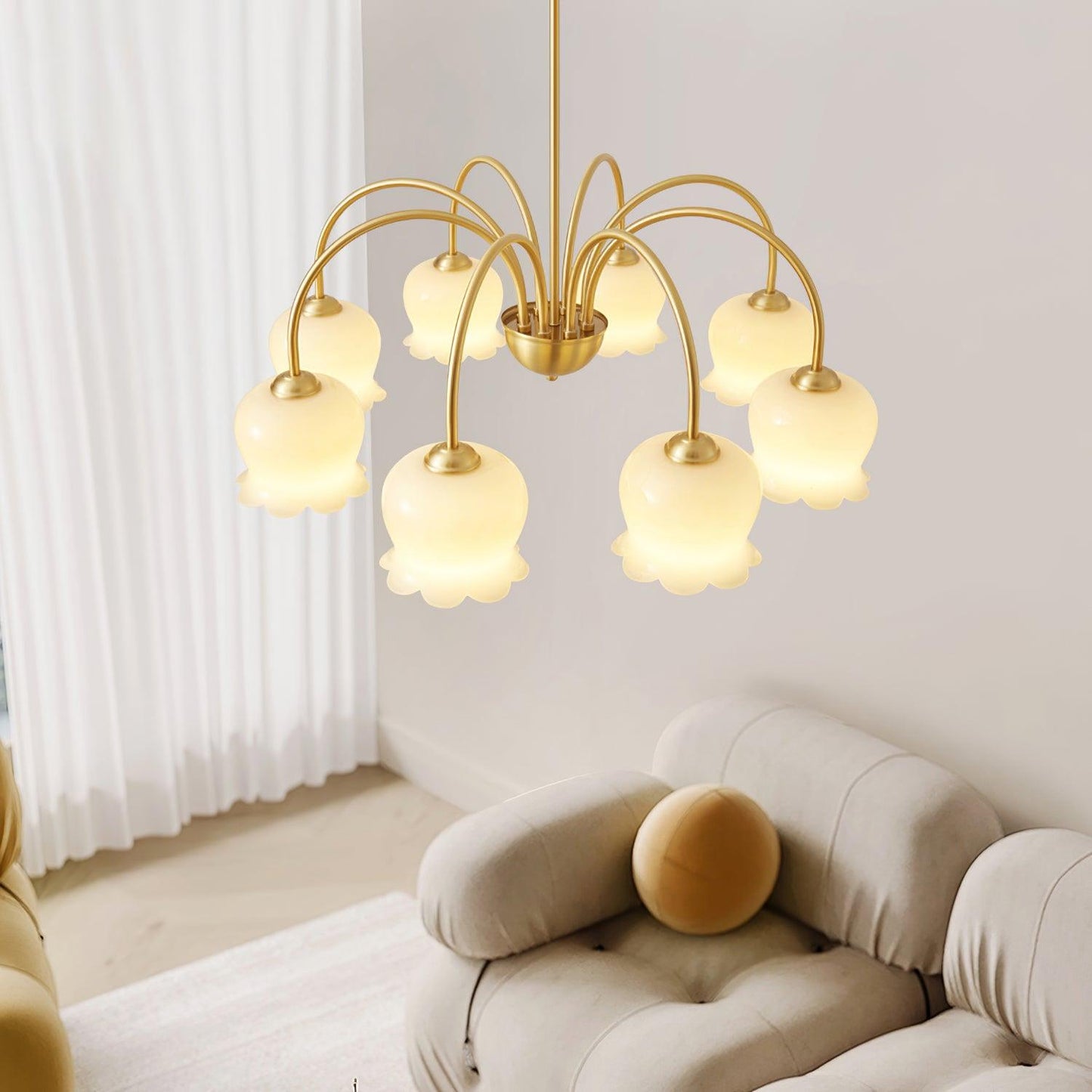 Orchids Brass Chandelier - YIOSI