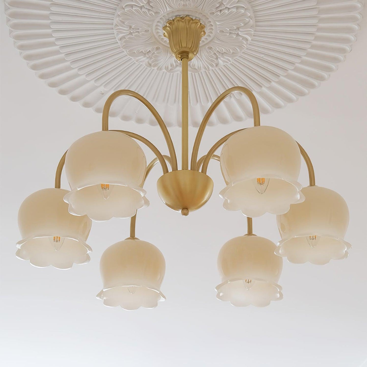 Orchids Brass Chandelier - YIOSI