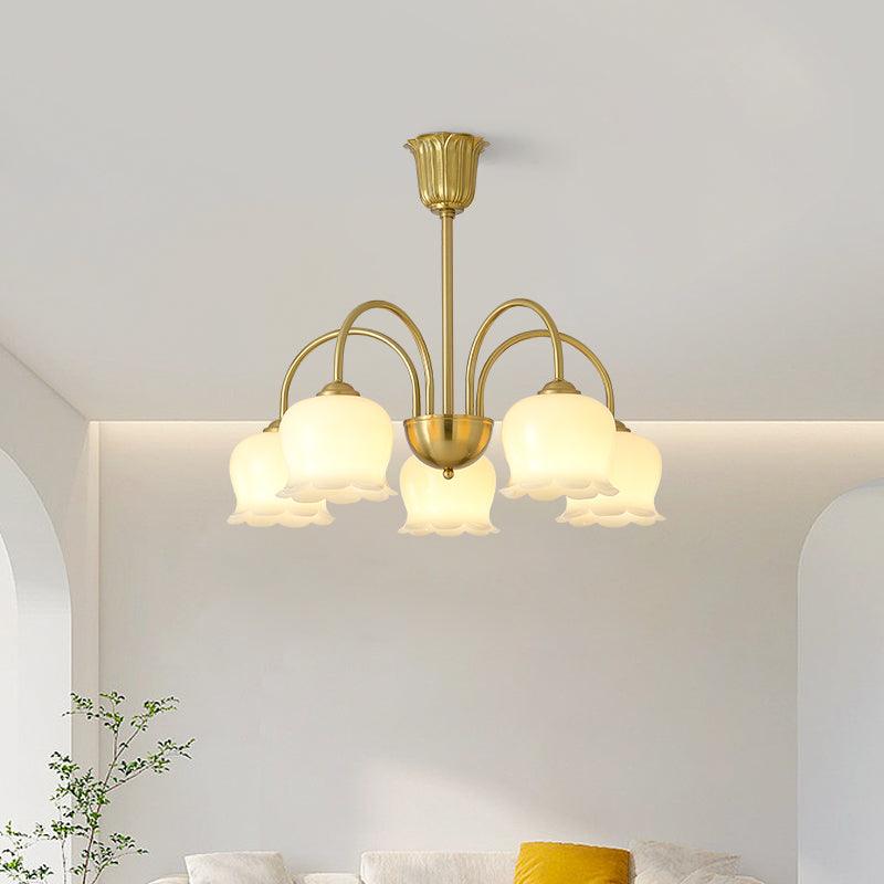 Orchids Brass Chandelier - YIOSI