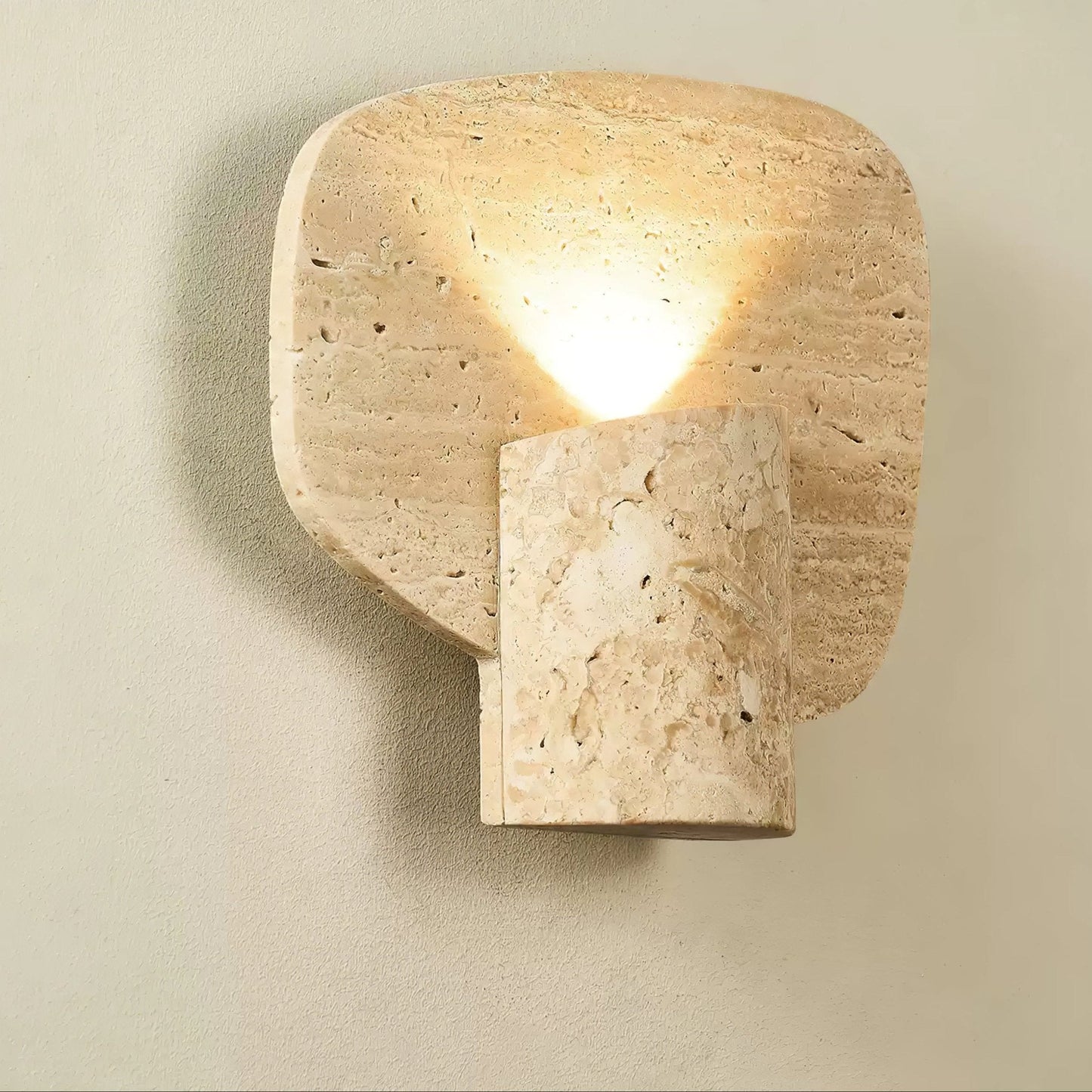 Organic Travertine Cylinder Wall Light - YIOSI