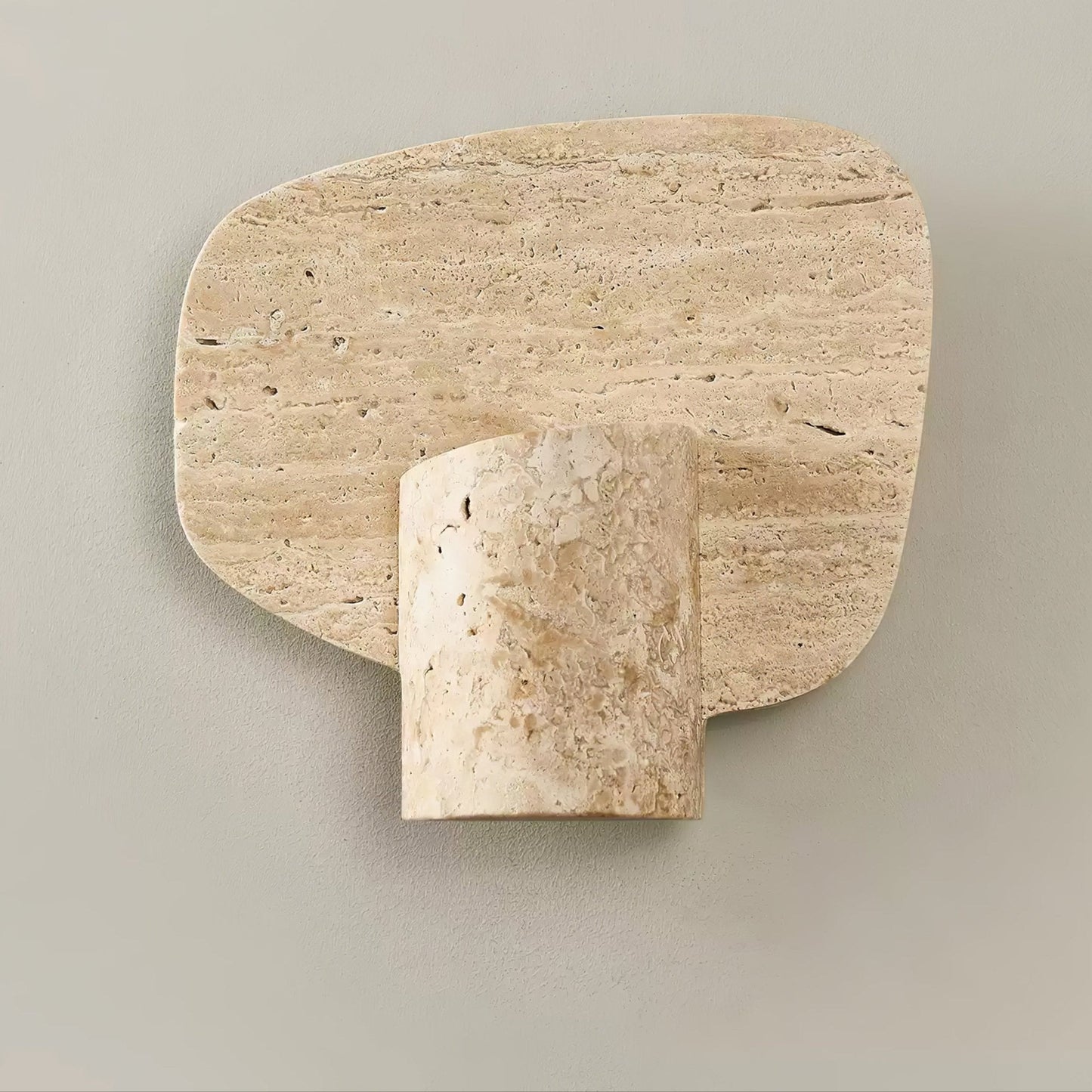 Organic Travertine Cylinder Wall Light - YIOSI
