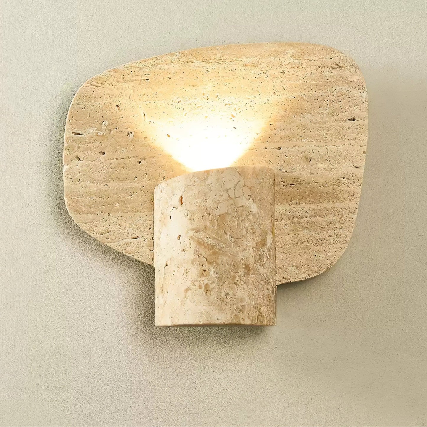 Organic Travertine Cylinder Wall Light - YIOSI