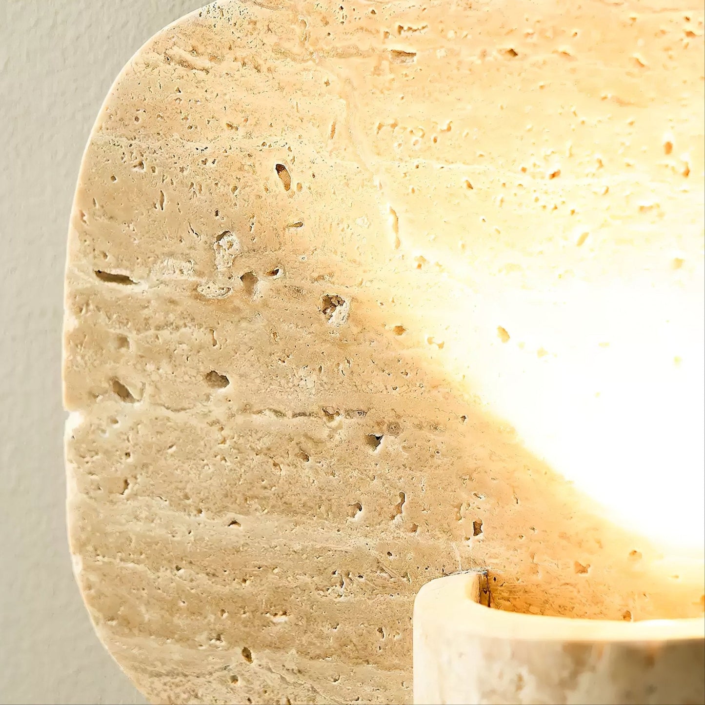Organic Travertine Cylinder Wall Light - YIOSI