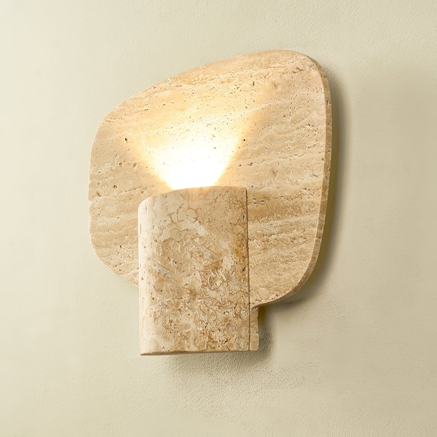 Organic Travertine Cylinder Wall Light - YIOSI