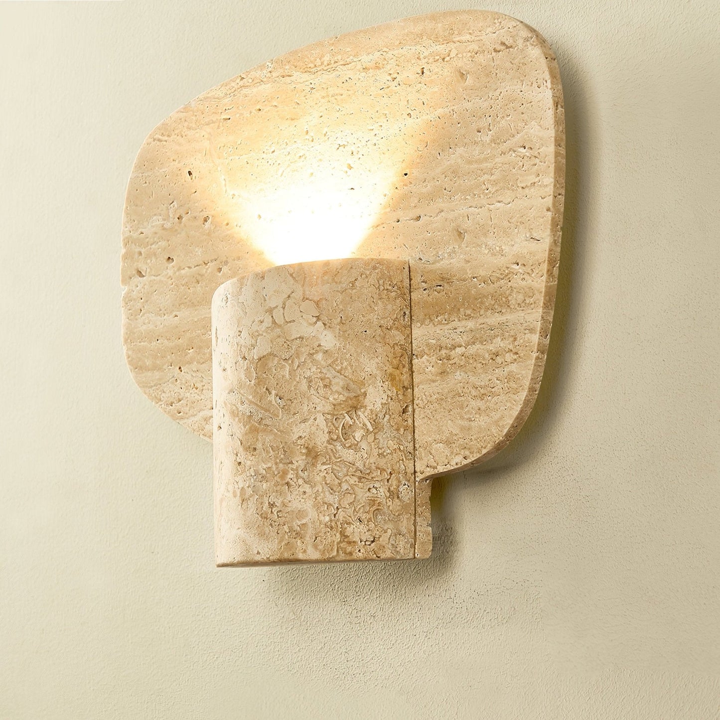 Organic Travertine Cylinder Wall Light - YIOSI